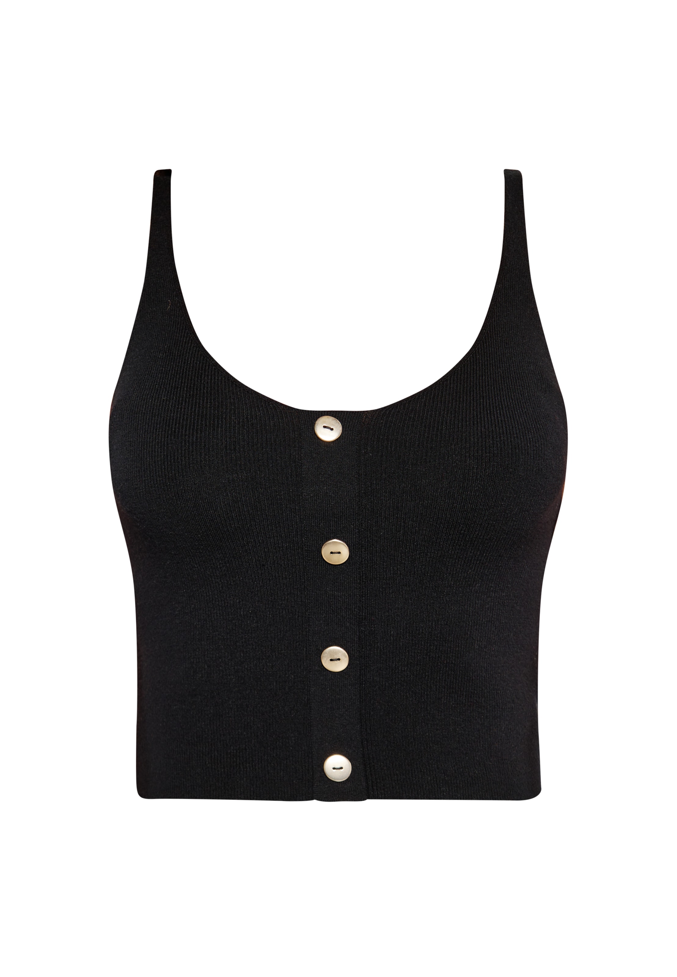 faina Gebreide top in Zwart: voorkant