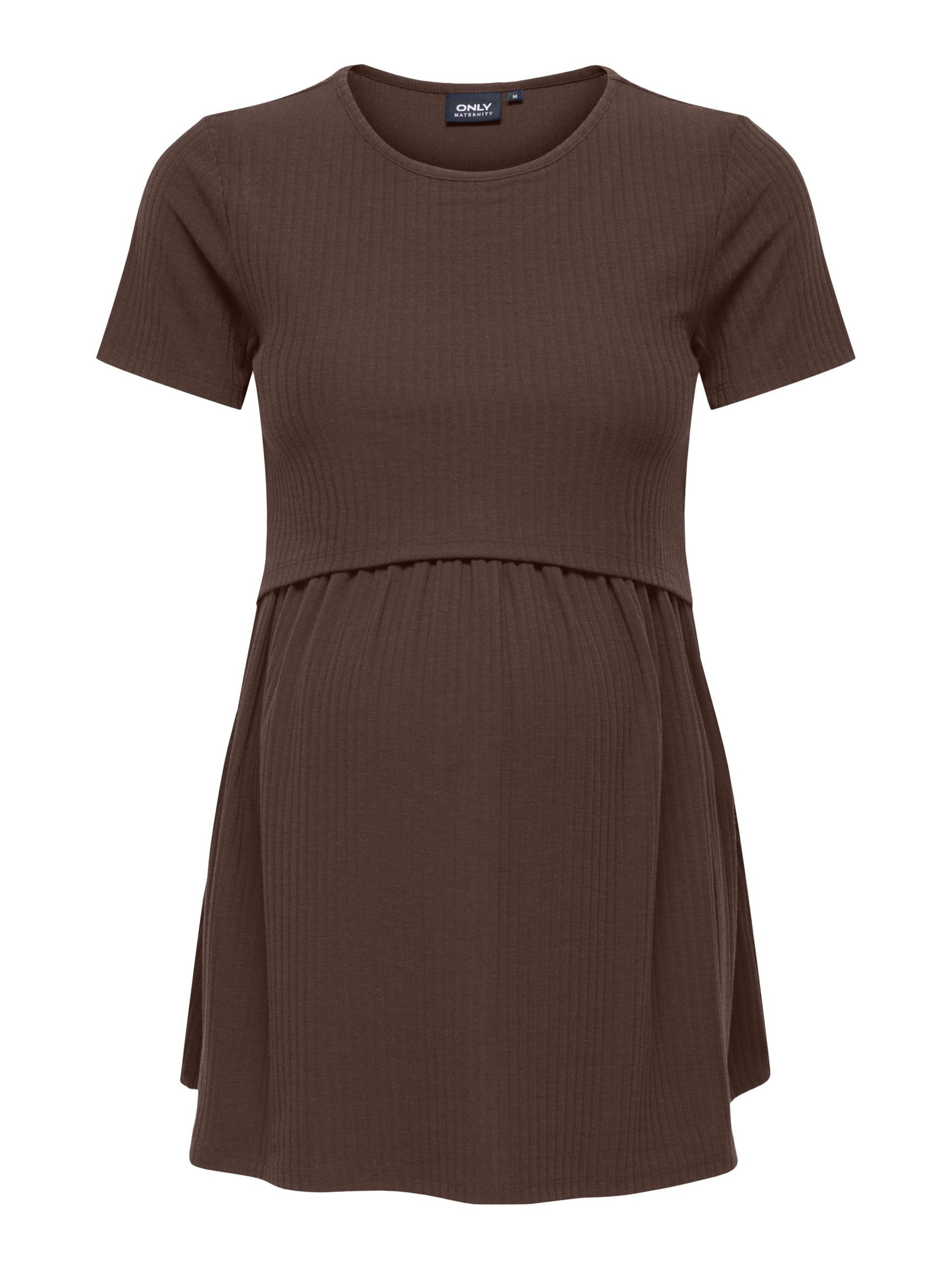 Only Maternity - Camiseta 'OLMMalaya' en marrón: frente