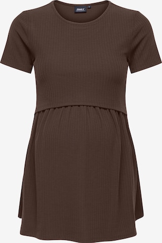 Only Maternity - Camiseta 'OLMMalaya' en marrón: frente
