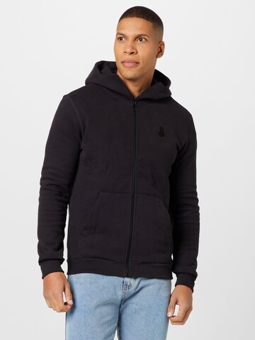 Ocay Zip-Up Hoodie in Black: front