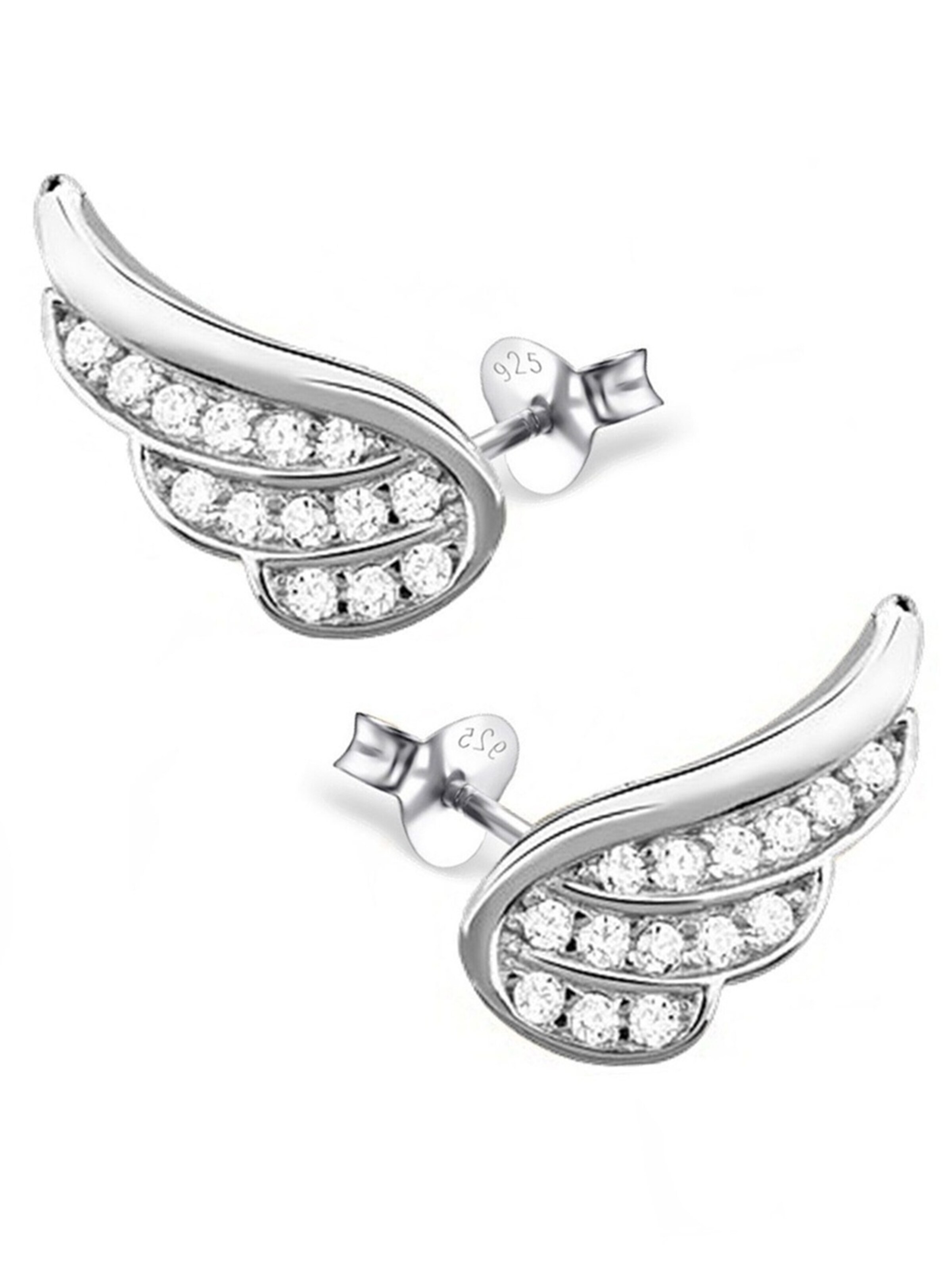 Goldene Hufeisen Earrings 'Flügel' in Silver: front