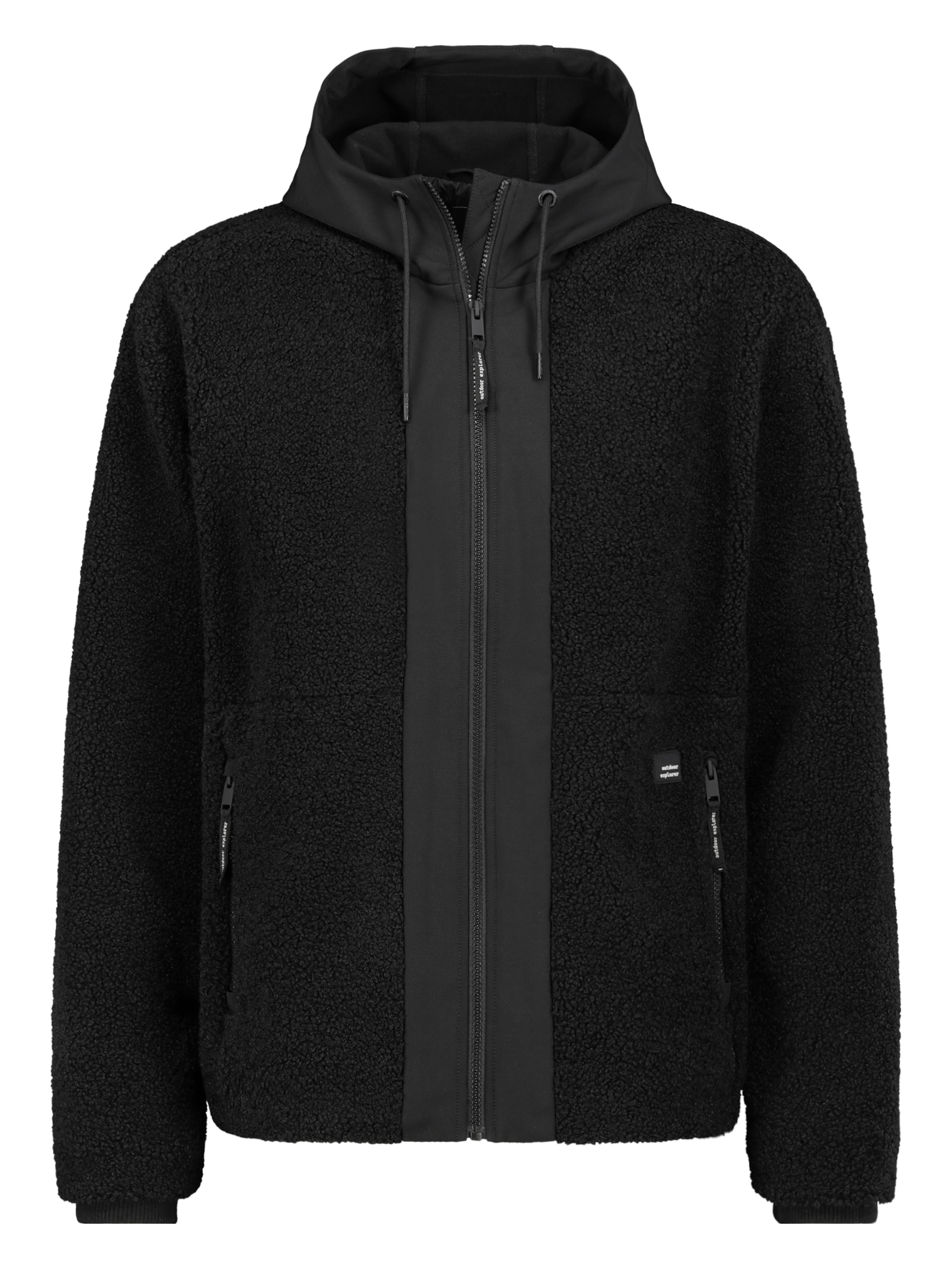 Sublevel Fleece jas in Zwart: voorkant