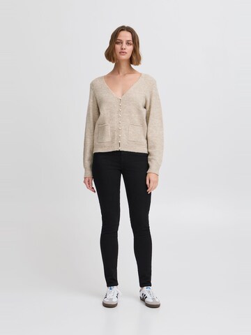 ICHI Knit cardigan ' IHBANISE CA' in Beige