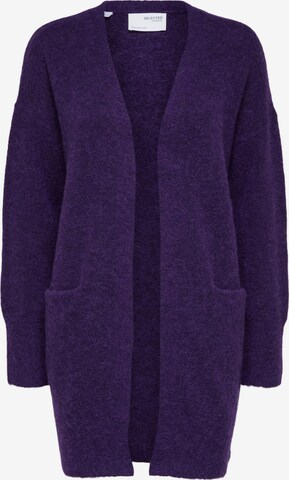 SELECTED FEMME Knit Cardigan 'Lulu' in Purple: front