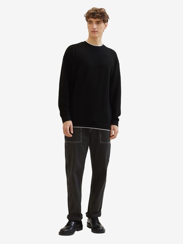 TOM TAILOR DENIM Sweatshirt in Schwarz