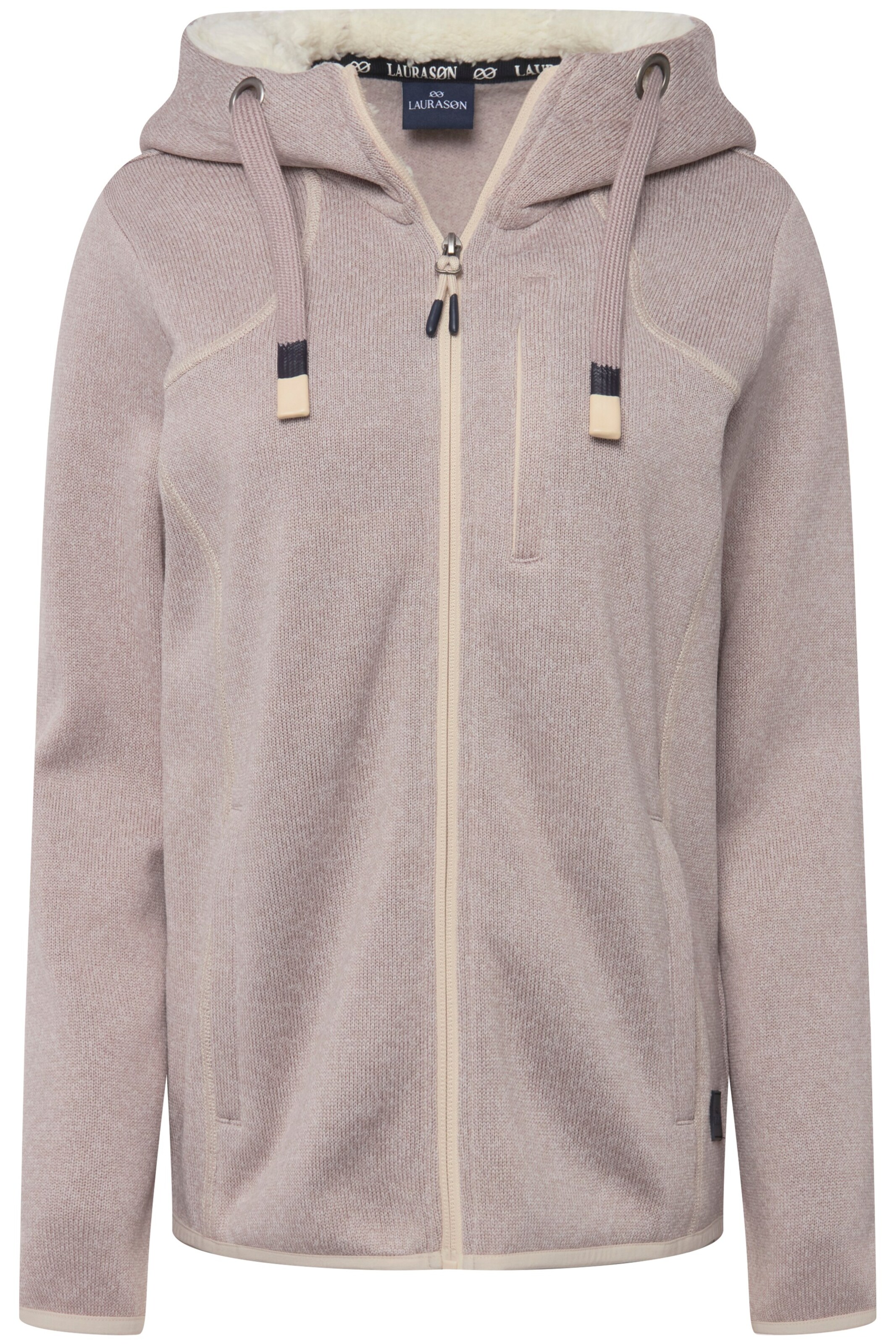 LAURASØN Fleece jas in Beige: voorkant