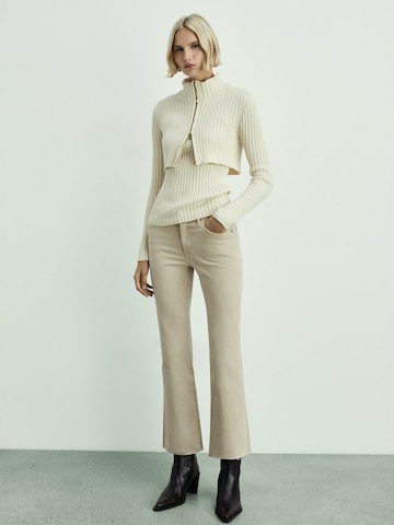 MANGO Flared Jeans 'SIENNA' in Beige
