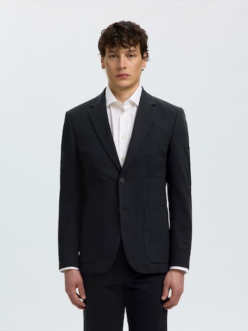 SELECTED Slim fit Suit Jacket 'SLMLOMAIR' in Black: front