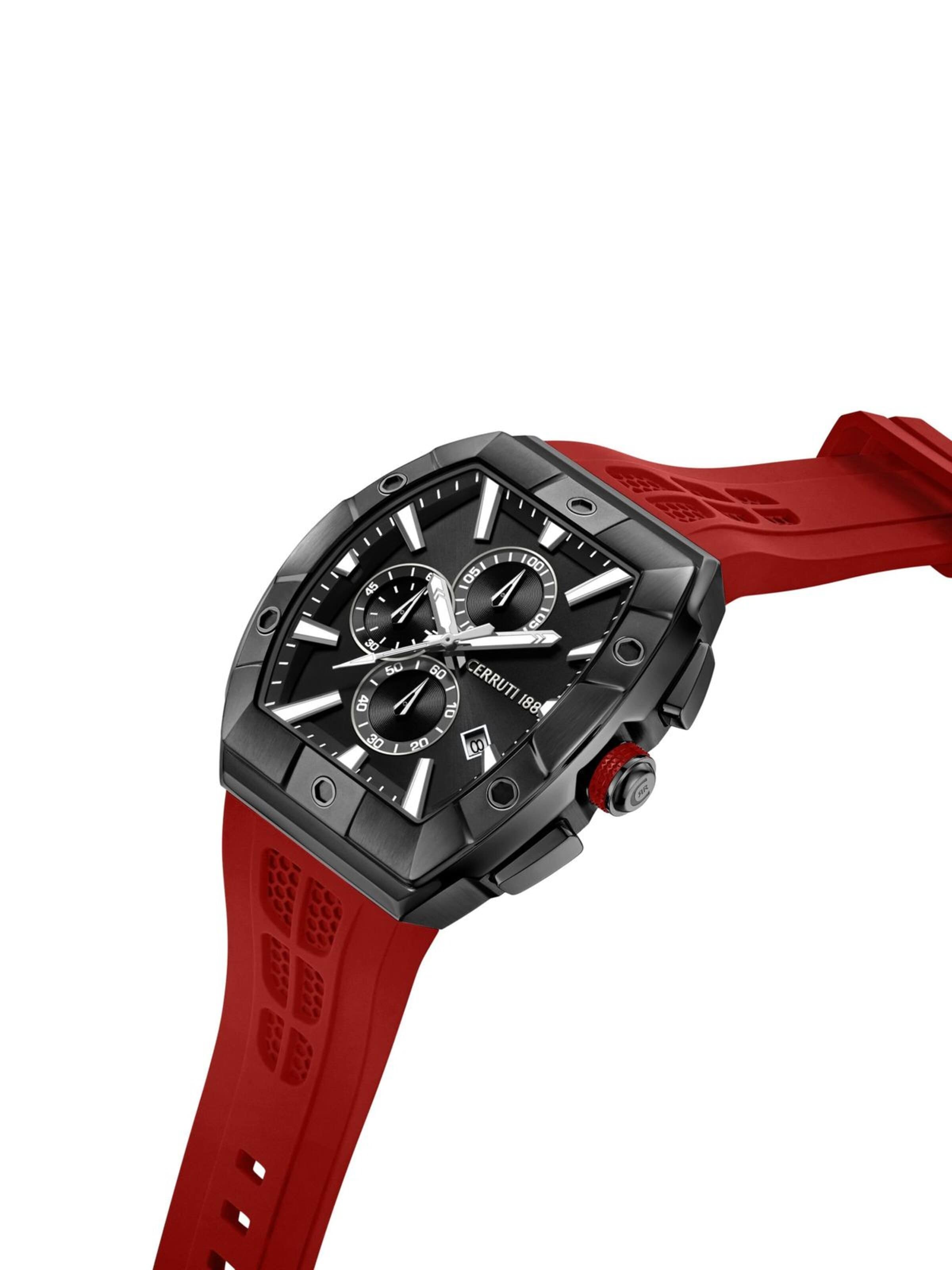 CERRUTI 1881 Zegarek analogowy 'Chronograph Macerata' w kolorze czerwony