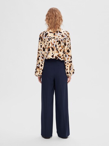 SELECTED Wide leg Trousers with creases in Blue