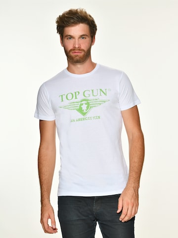 TOP GUN Shirt 'Beach' in Wit: voorkant