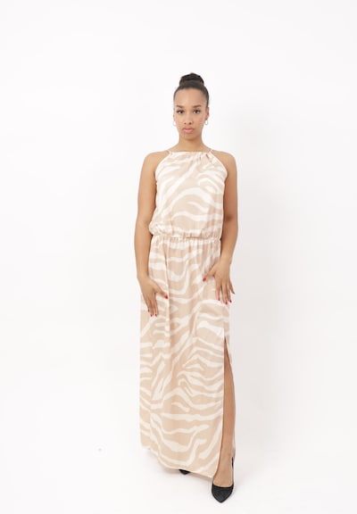 Elara Jurk in 40 in de kleur Beige / Wit, Productweergave