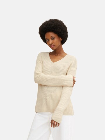 TOM TAILOR Sweater in Beige: front