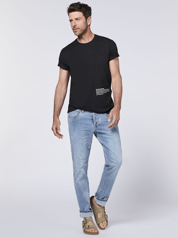 Detto Fatto T-Shirt ' mit Statement-Schriftzug ' in Schwarz