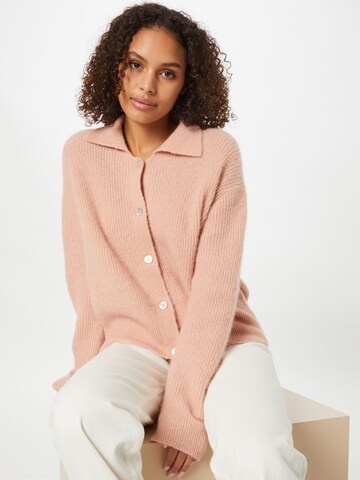 JUST FEMALE Knit Cardigan 'Rebelo' in Pink: front