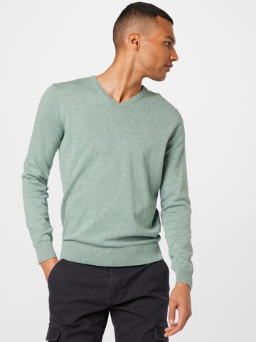 Coupe regular Pull-over TOM TAILOR en vert : devant