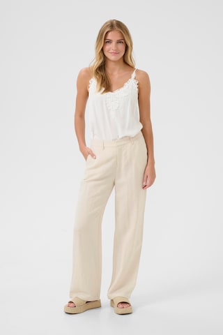Wide Leg Pantalon Cream en beige