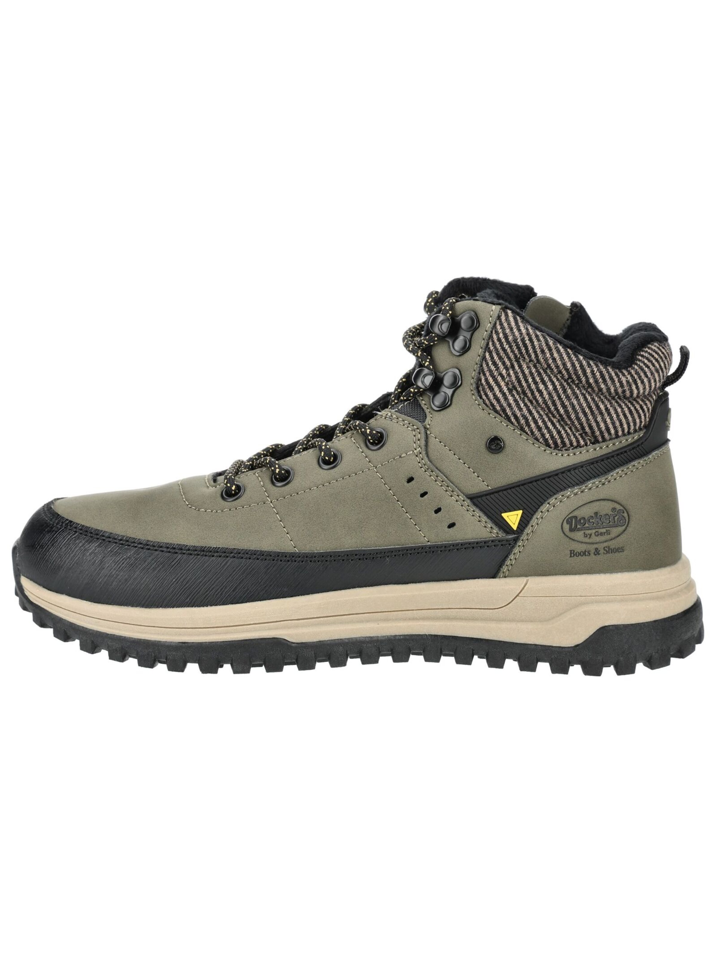 Bottines à lacets Dockers by Gerli en vert : sur le côté