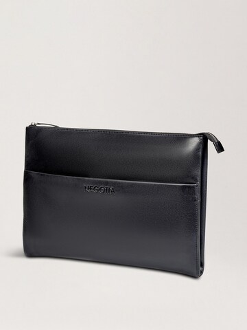 NEGOTIA Leather Laptoptas 'Notion 15.6 inch' in Zwart