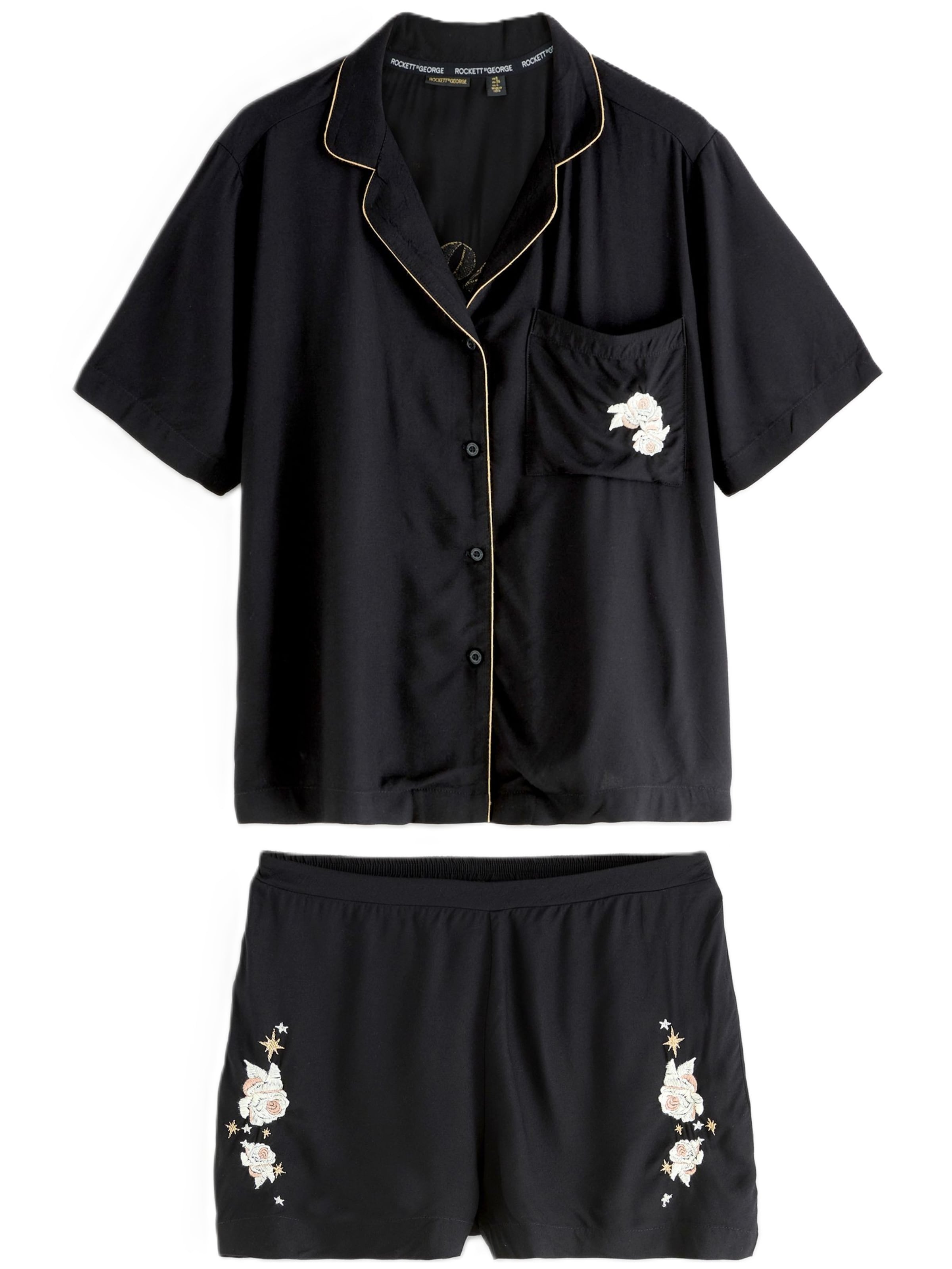 Rockett St George Korte pyjama 'Daia' in Zwart: voorkant