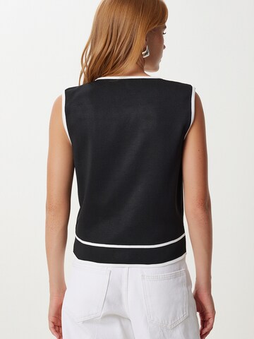 Happiness İstanbul Strickweste in Schwarz