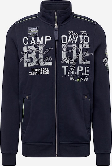 CAMP DAVID Sweatjakke i mørkeblå / kiwi / hvid, Produktvisning