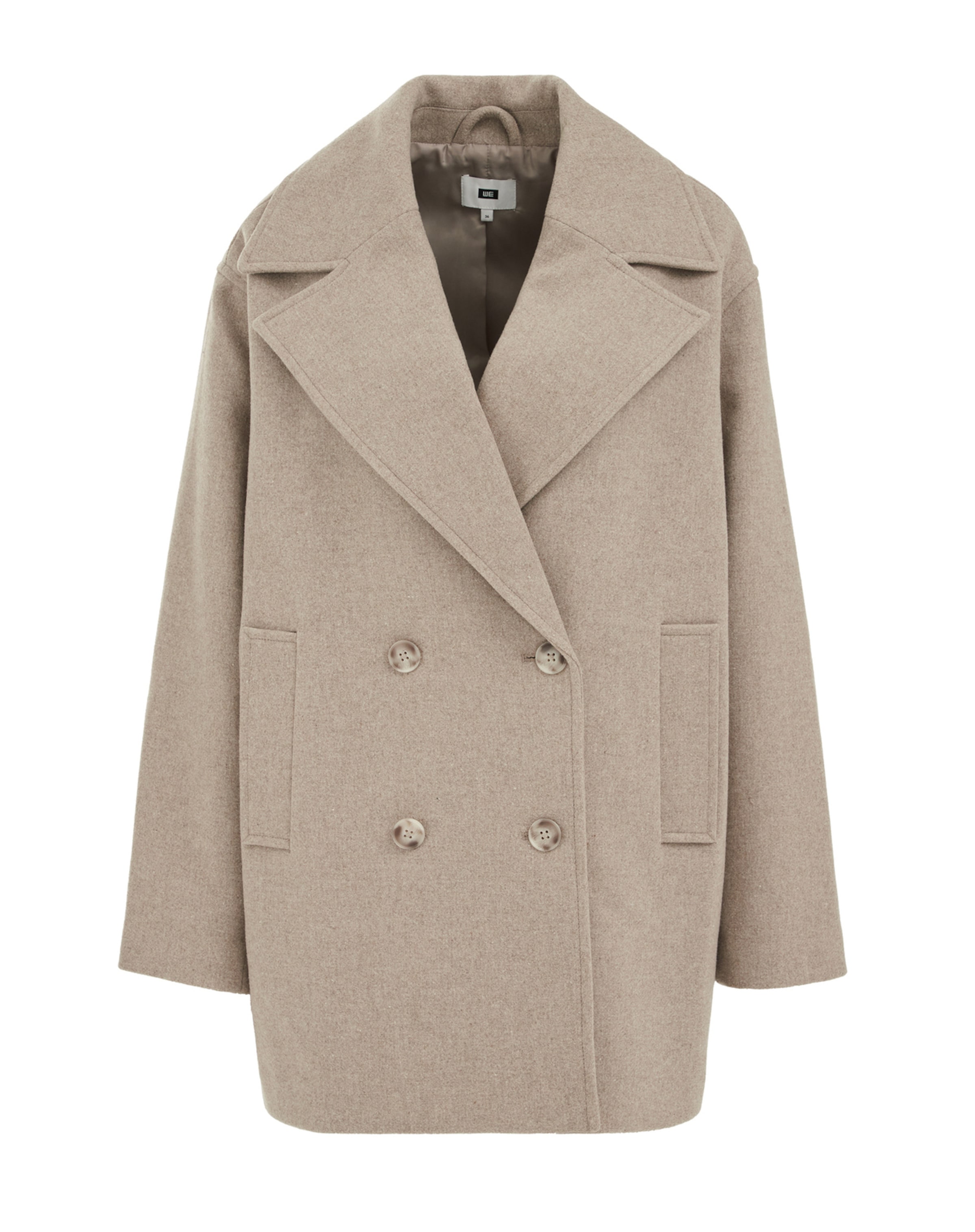 WE Fashion - Sobretudo meia-estação em bege: frente