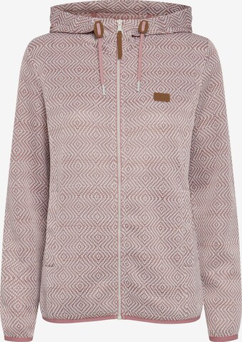 Oxmo Fleece Jacket 'Pebbles' in Pink: front