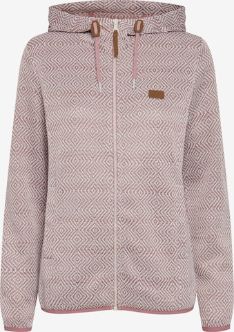 Oxmo Fleece Jacket 'Pebbles' in Pink: front