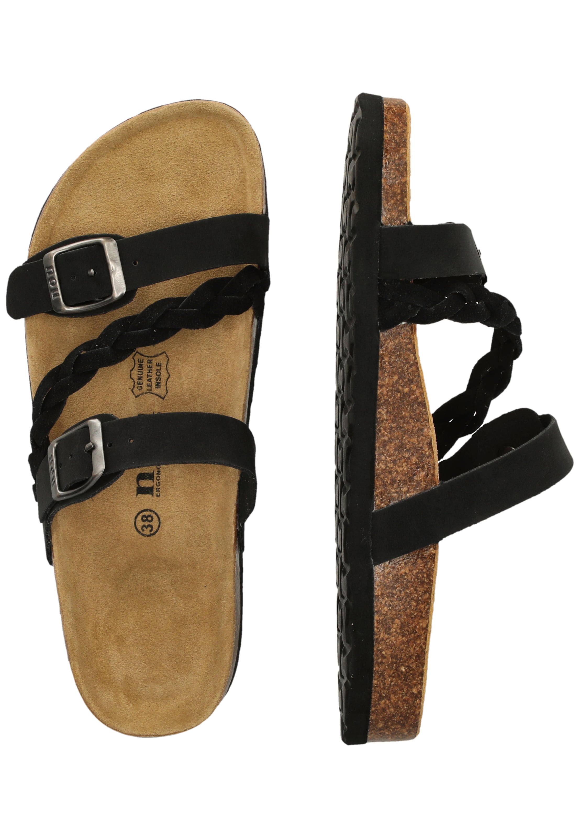 NOU Sandalen 'Priego' in Schwarz