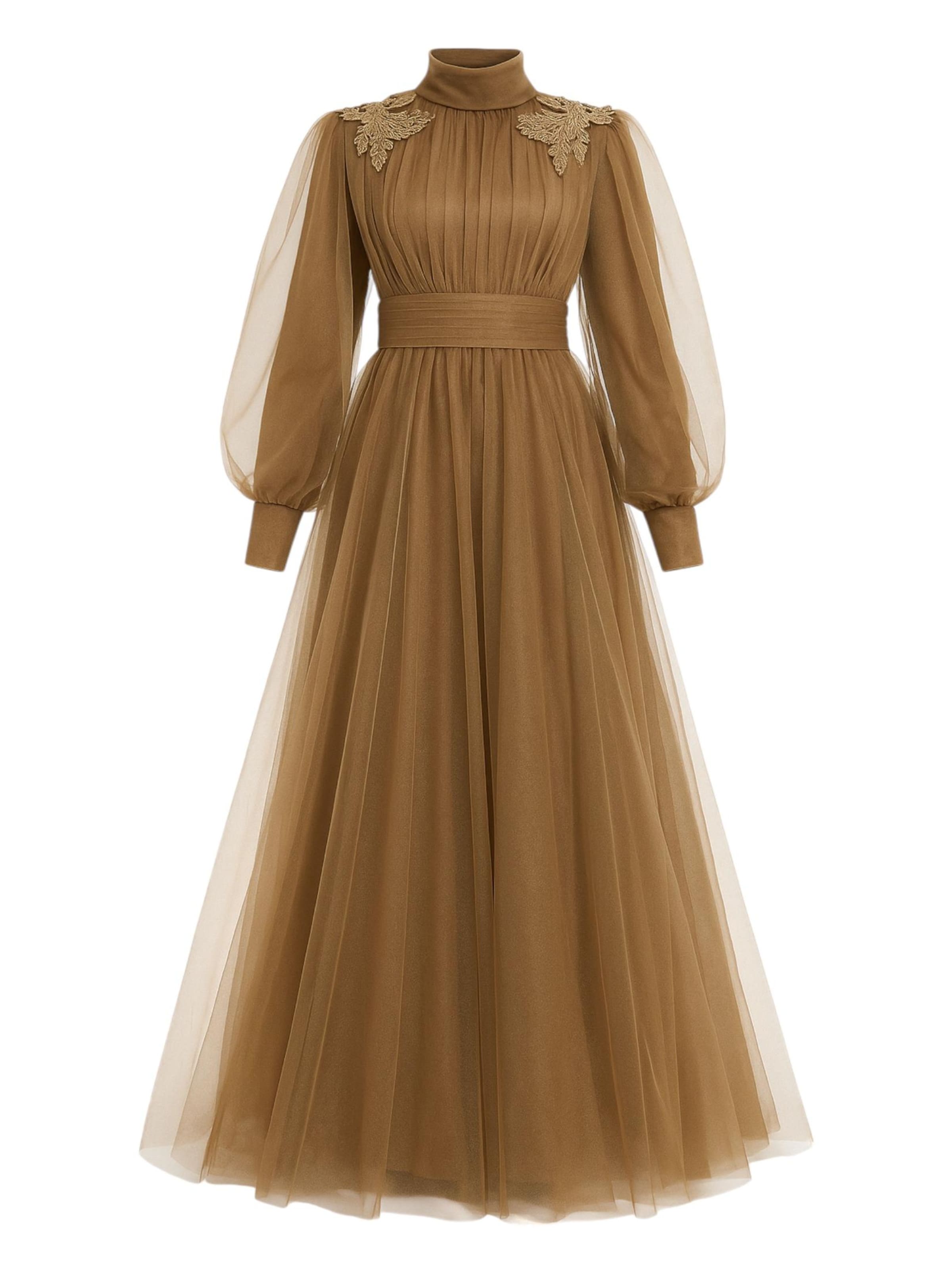 fashionshowcase Festkjole 'MINEL' i brun: forside