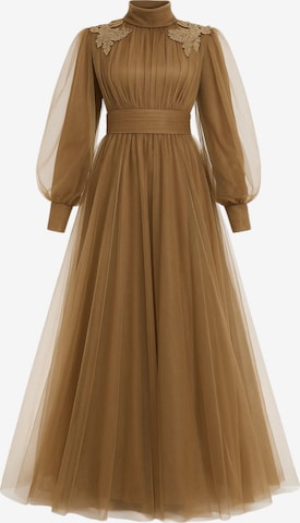 fashionshowcase Abendkleid 'MINEL' in Braun: Vorderseite