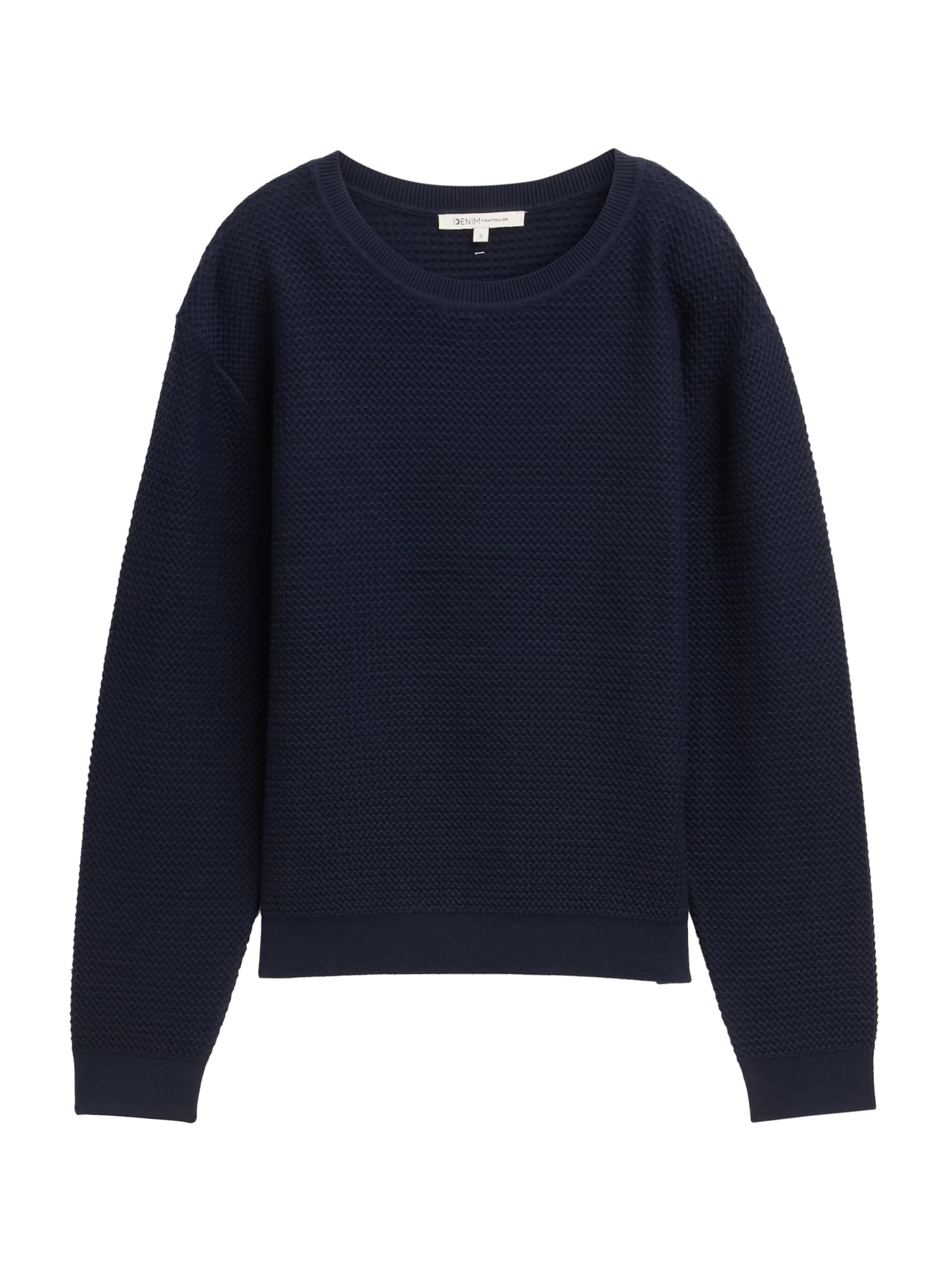 TOM TAILOR DENIM Пуловер в синьо: отпред