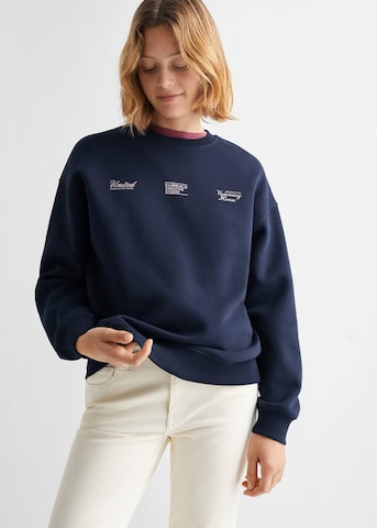 MANGO TEEN Sweatshirt 'United' in Blauw: voorkant