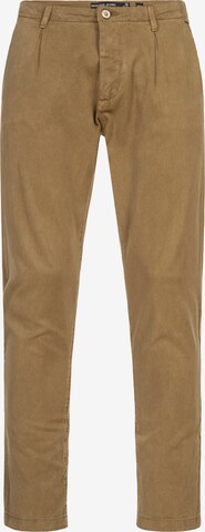 Pantalon chino ' Ville ' INDICODE JEANS en marron : devant