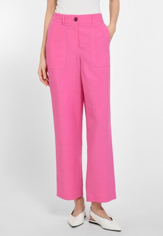 Peter Hahn Wide leg Broek in Roze: voorkant