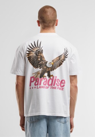 Maglietta 'Paradise Land' di Mister Tee in bianco: frontale