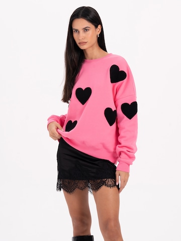 Sweat-shirt MYLAVIE by Sarah Harrison en rose : devant
