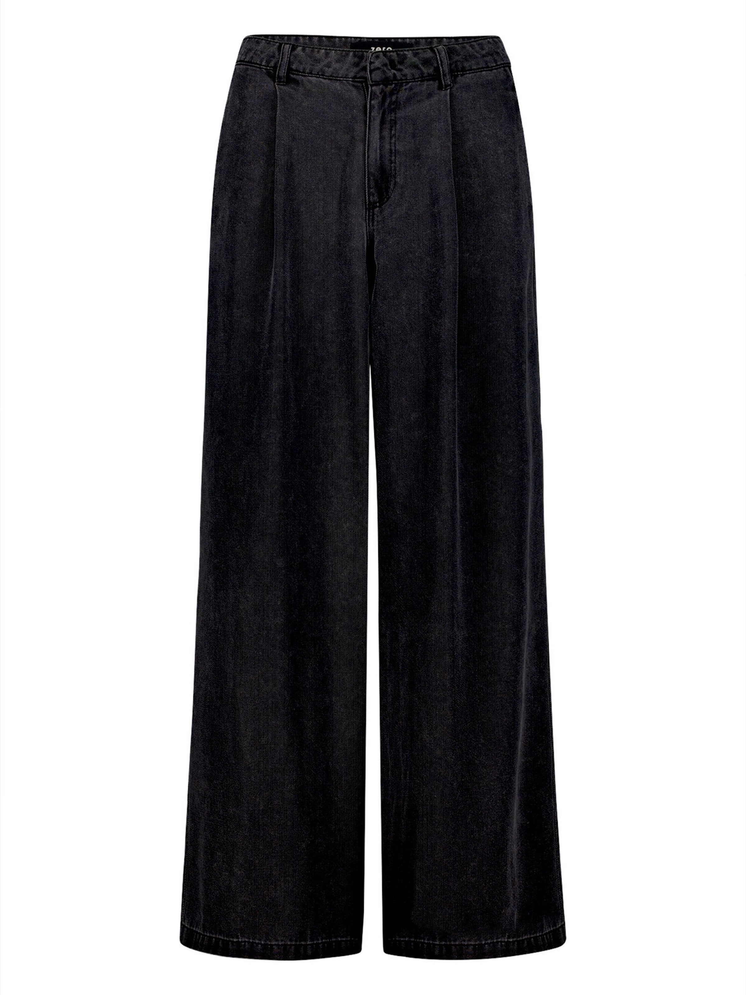 Wide leg Jeans di zero in nero: frontale