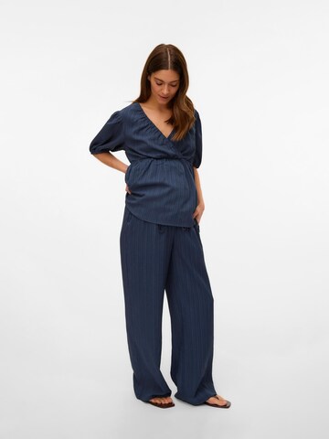 MAMALICIOUS Wide leg Broek in Blauw