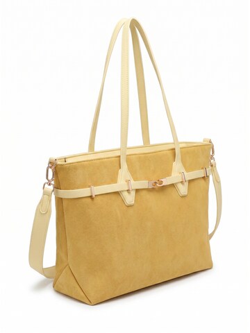 Borsa a mano 'Borsa a Mano Donna Ecopelle - Modello KSD52134 con Tracolla Staccabile' di Kassandra in giallo