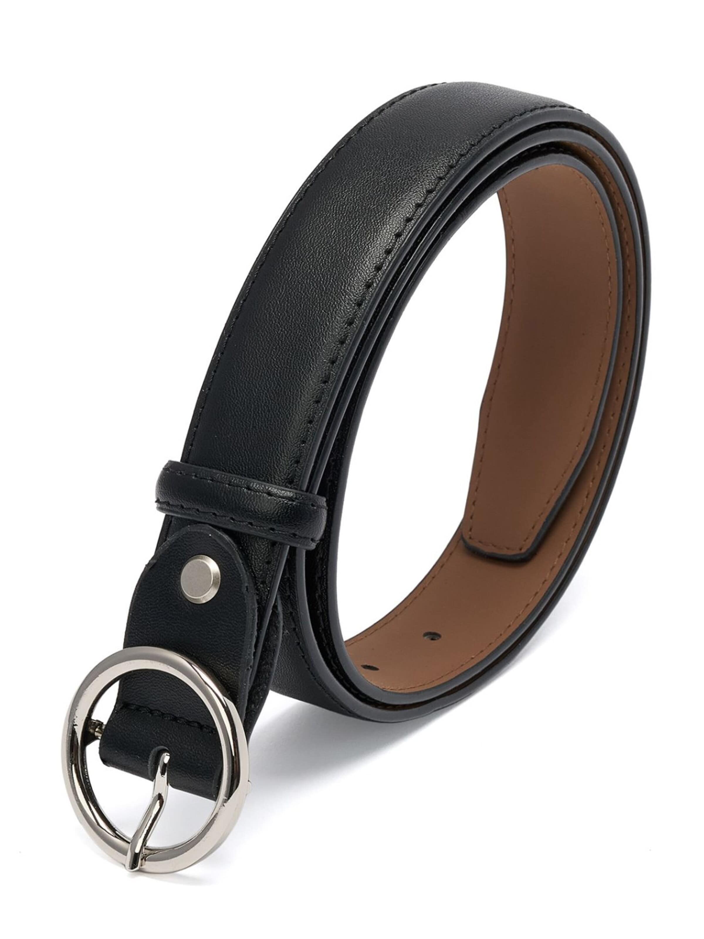 jolar Gürtel 'Round Buckle'‌‌‌ in Schwarz: Vorderseite