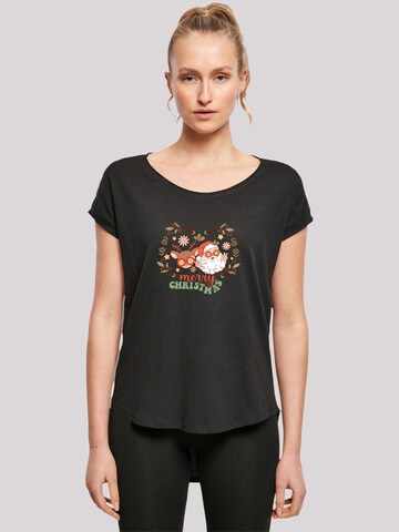 T-shirt 'Christmas Hippie Santa And Reindeer' F4NT4STIC en noir : devant