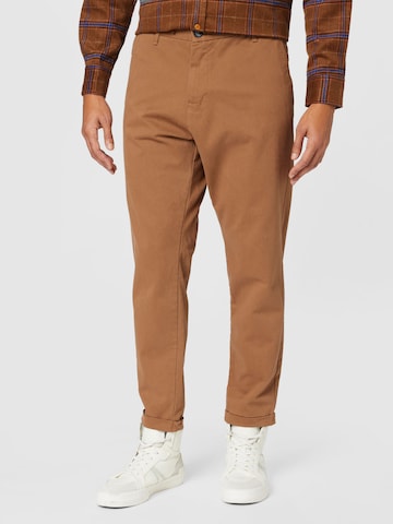 IMPERIAL Regular Chino trousers in Brown: front