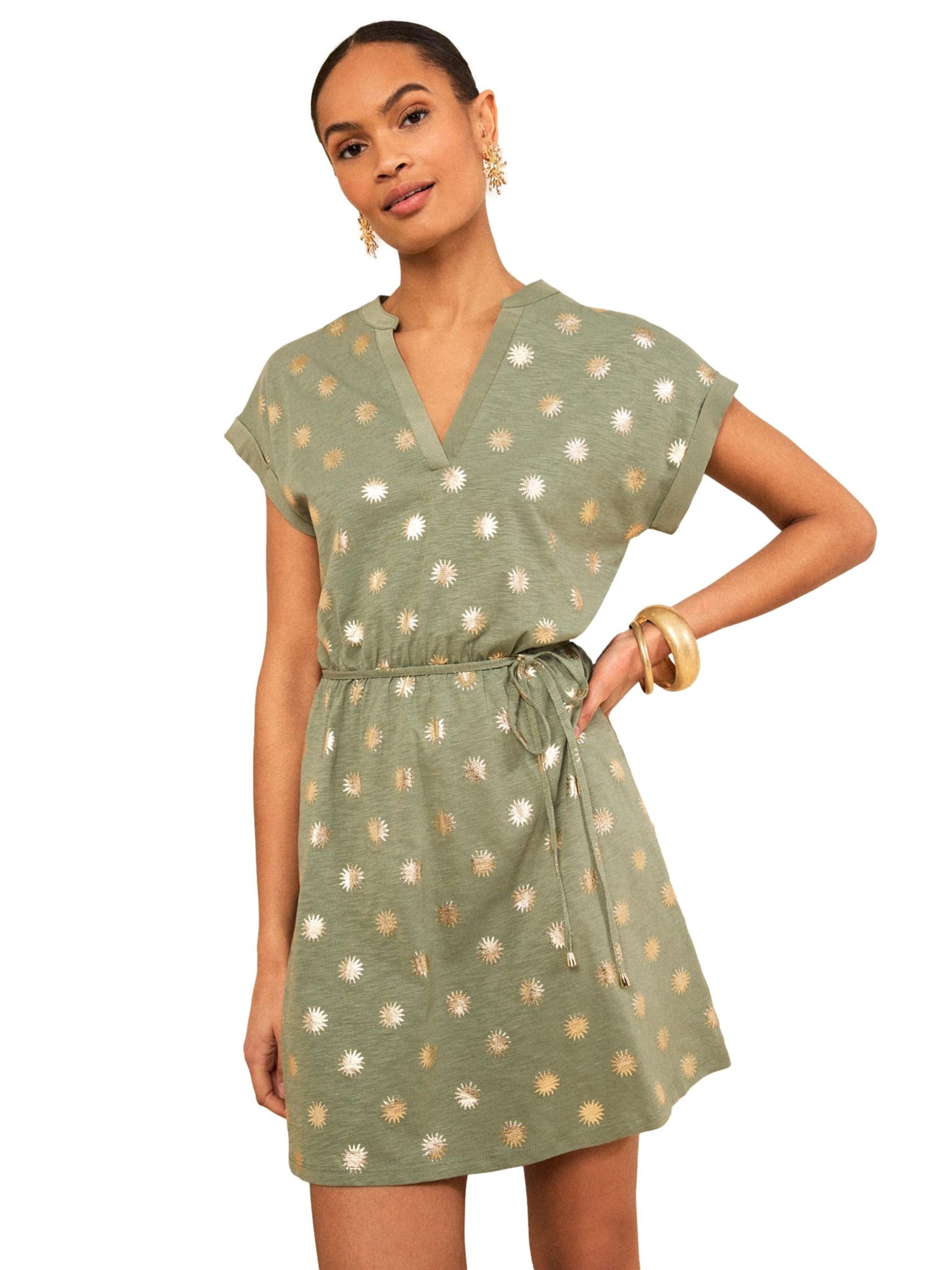 love & roses Jurk in Groen: voorkant