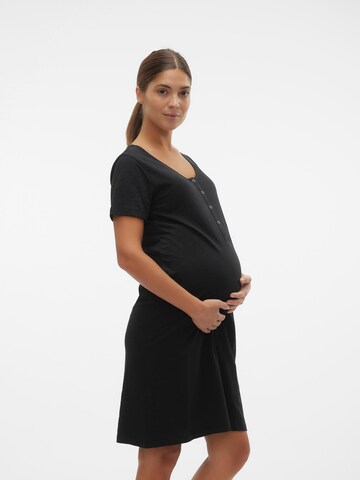 Chemise de nuit 'MLMIRA' MAMALICIOUS en noir : devant