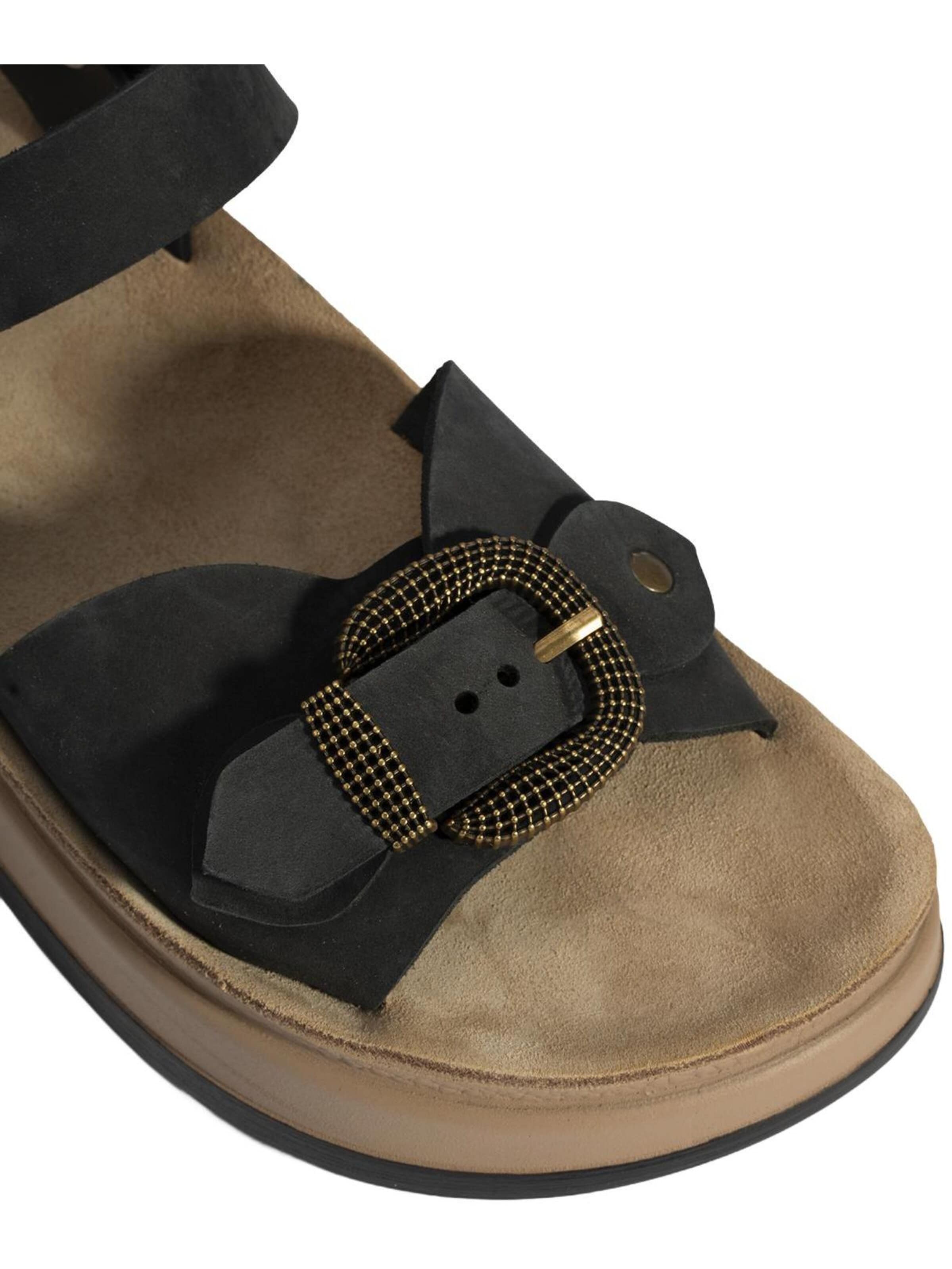 Desa Sandals 'Keilsandalen' in Black