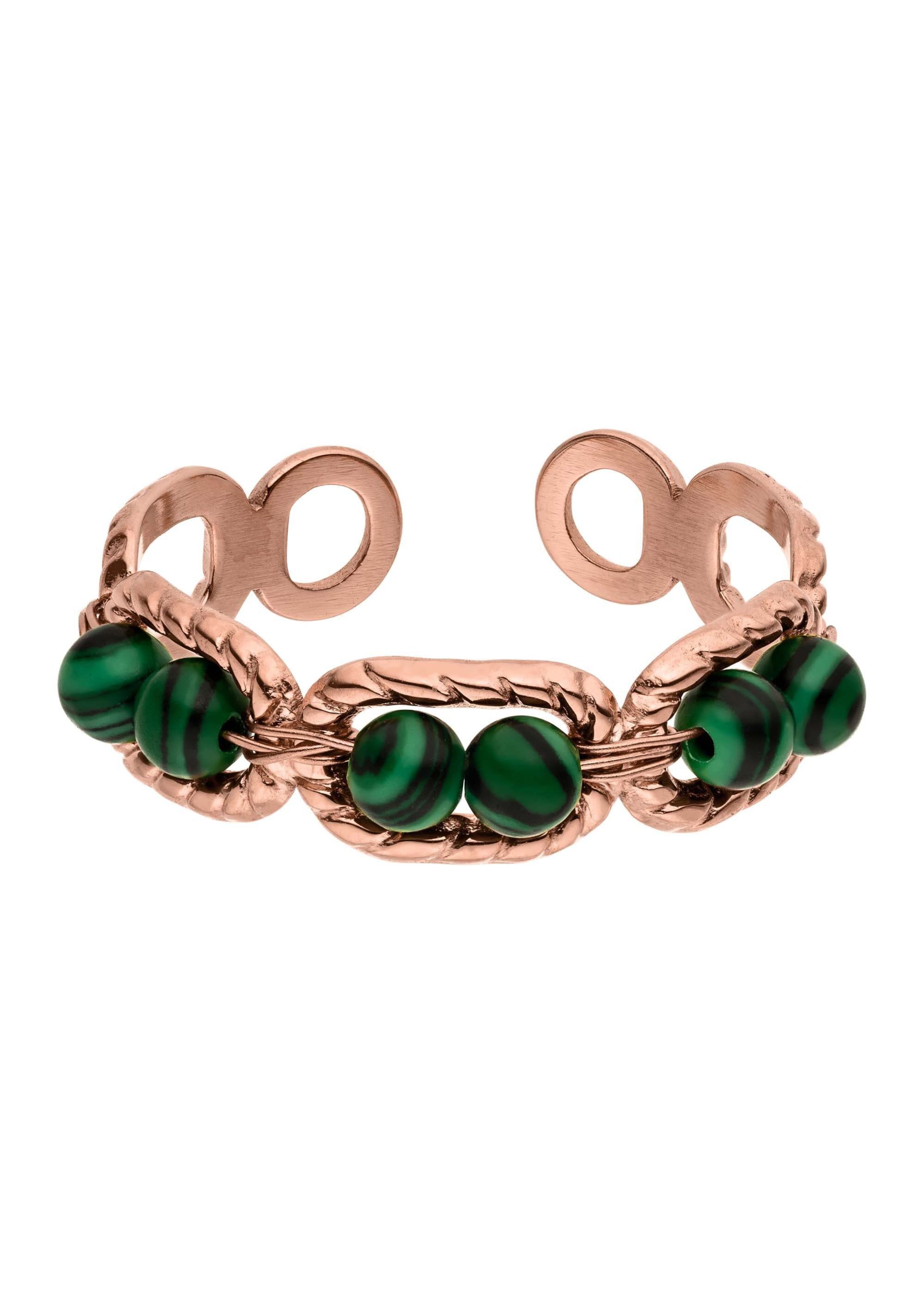 PURELEI Ring 'Harmony' in 53-54 in Rose gold / Green, Item view