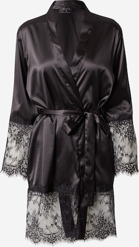 MAGIC Bodyfashion Short Bathrobe in Black: front