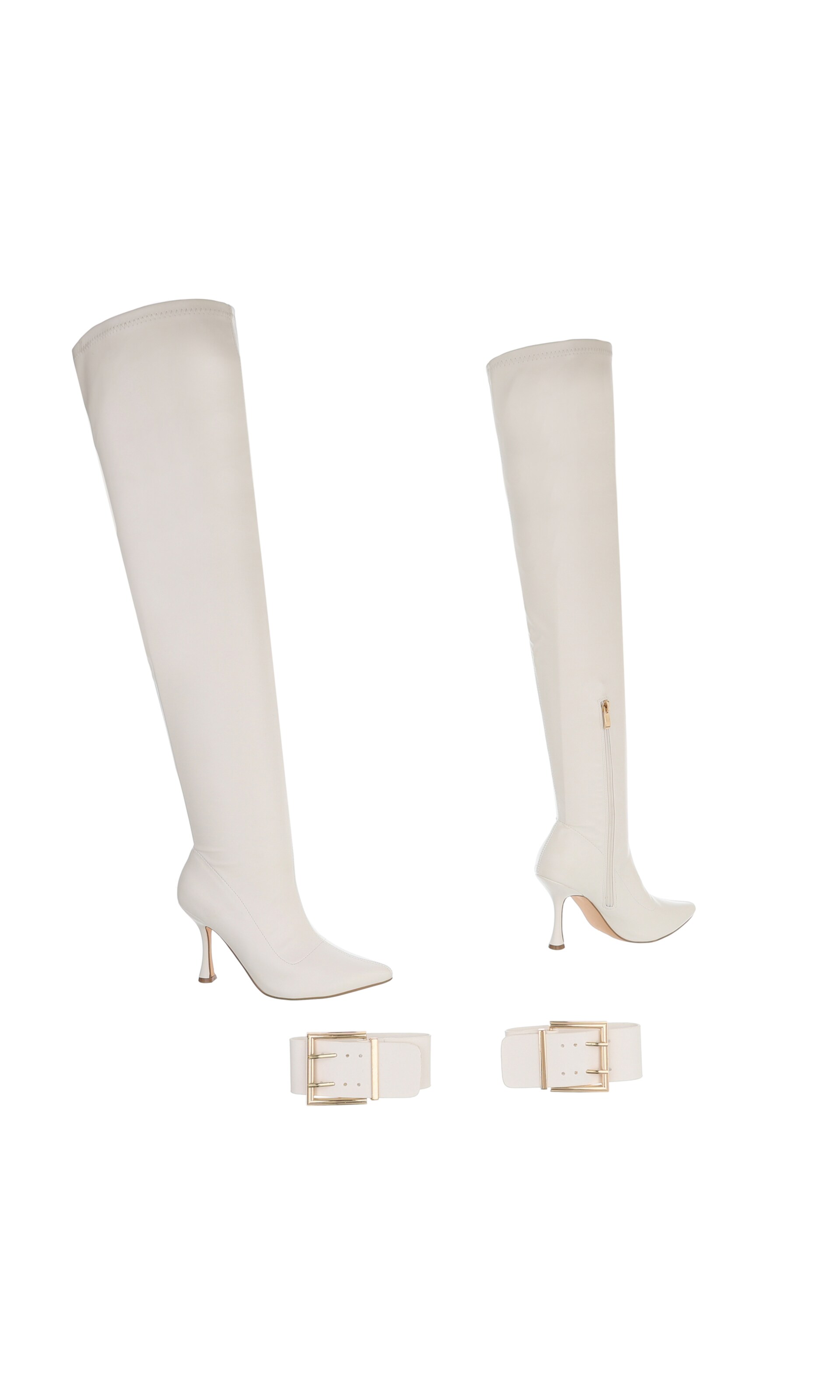 Ital-Design Overknees in Weiß